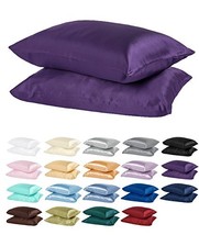 DreamHome - Satin Pillowcase Pair (2) Purple - King - $10.83