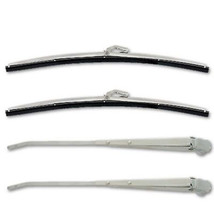 67-72 Chevy GMC Truck 15&quot; Polished Stainless Windshield Wiper Blades &amp; Arms Set - £41.43 GBP