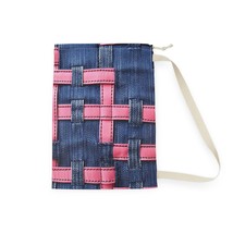 Candy-Striped Crossover: Pink Denim Ribbons Dancing on Blue Stage - Laun... - £38.11 GBP