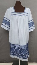 Love + Harmony Womens Embroidered Blue Navy Aztec Boho Tunic Top Blouse Sz Small - £18.15 GBP