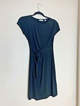 NY&amp;Co Stretch Womens XS Dress Short Sleeve Basic Black Tie Waist Busines... - £11.59 GBP