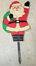 Vintage plastic Santa Claus Yard Art Christmas Lawn sign - £33.84 GBP