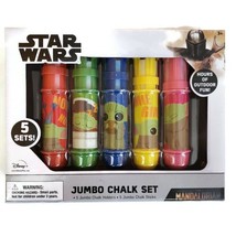 Disney Star Wars The Mandalorian Jumbo Chalk Set 5 Pack With Chalk Holders - £9.41 GBP