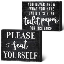 2 Pieces Funny Farmhouse Bathroom Decor You Never Know What You Have Until It&#39;S  - £15.97 GBP