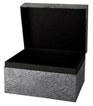 Large/Adult 220 Cubic Inch Embossed Metallic Black Chest Earthurn Cremation Urn - £158.18 GBP
