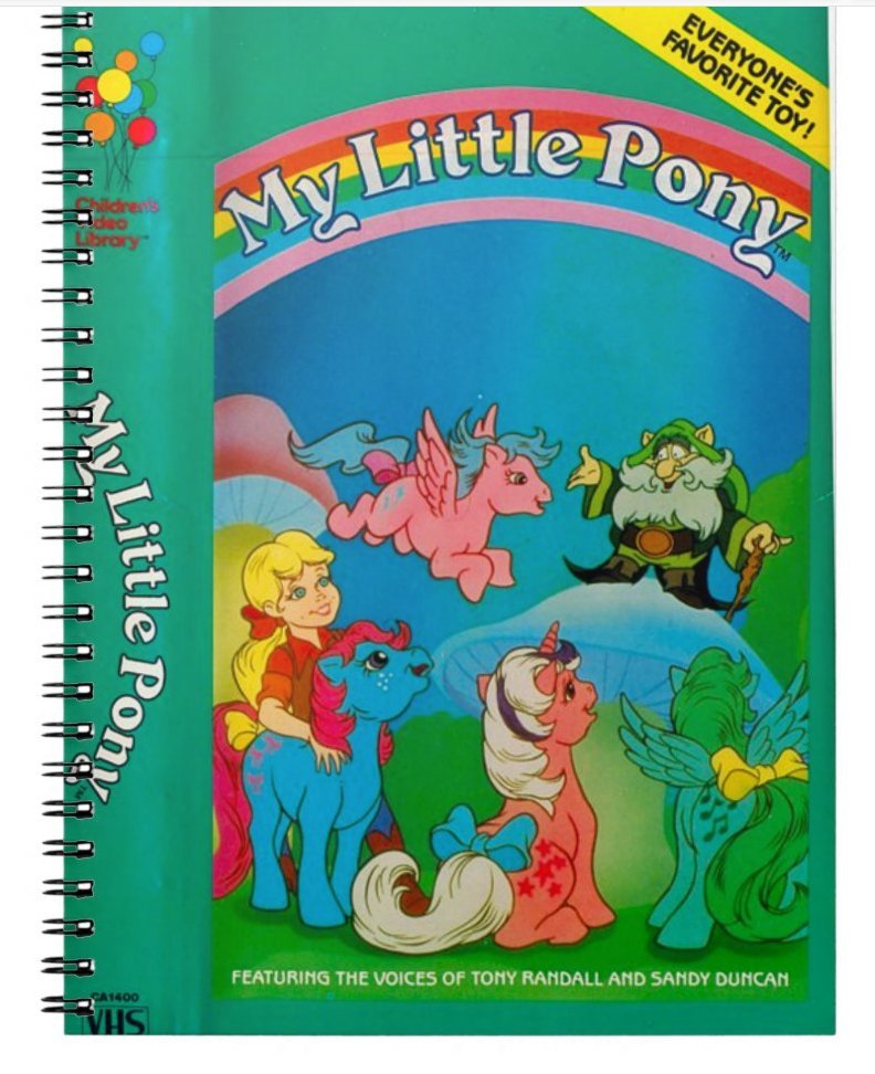 my little pony vintage vhs cover spiral notebook- 80 lined pages