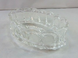 Vintage Decorative Pressed Glass Fostoria Coin Pattern Oval Bowl - £27.69 GBP