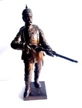 Antique Early 20th Century WWI German Soldier Bronze Sculpture Statue Signed - £4,107.04 GBP