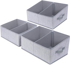 DIMJ Closet Baskets, 3 Packs Trapezoid Storage Bins, Foldable Fabric Baskets for - £31.16 GBP