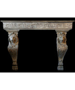 Beautiful Lion Fireplace Mantel in Antique Stone color 72.5&quot; x 52.25&quot; - $50,256.12 MXN