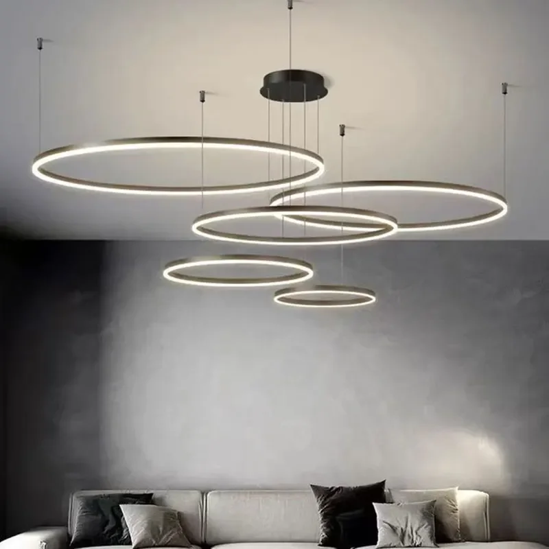 LED Chandeliers For Living Room Dining Room Kitchen Bedroom Circle Penda... - $112.86+
