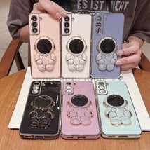 Purple Electroplated TPU kickstand Phone case for Samsung S23 Plus Cute Astronau - £5.52 GBP