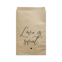 Love Is Sweet Wedding Favor Bags, 50-Pack Kraft Party Reception Treat Co... - $30.99