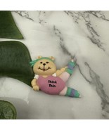 Russ Berrie Vintage 80s Workout Teddy Bear Fridge Magnet Think Thin Diet - €12,65 EUR