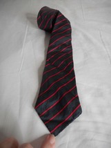 Vintage Orient Blue Red Striped silk narrow Tie necktie 1930s - 1950s - $371.81 MXN
