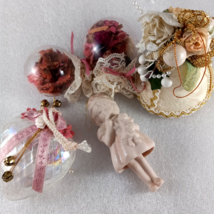 Victorian Christmas Ornaments Lot of 5 Porcelain Glass Beautifil - $33.65