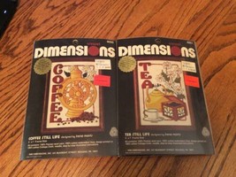 NEW Dimensions Crewel Embroidery Kits &quot;Coffee&quot; &quot;Tea&quot; 1980 #6051  #6050 - $34.95