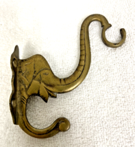 Vintage Brass Figural Elephant Head Coat Hook Hanger Stamped India 4" x ... - $16.34