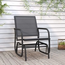  Garden Glider Chair Black Textilene and Steel 24.0 x 29.9 x 34.3 in - €151,81 EUR