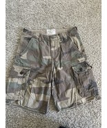 American Eagle Outfitters Camo Cargo Shorts Men 30 Green Distressed Util... - £13.95 GBP