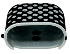 Full Protection Case For Airpods 2nd 1st Gen Black/White Dotted with Clip image 4