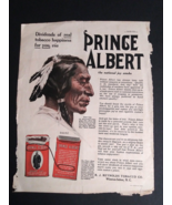 1916 Prince Albert Tobacco RJ Reynolds Native American Indian Print Maga... - $14.99