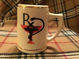 Vintage Rx Medical Mug 22kt Gold Details - $11.99