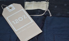 120% Lino Men&#39;s Linen Cotton Italian Style Blue Pants Trouser Size US 40 EU 56 - £109.91 GBP