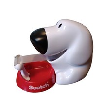 Scotch Magic Tape Dispenser Dog with Food Bowl &amp; 1 Roll Refillable Tape ... - $13.98