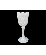 Kemple White Milk Glass Chalice, Yutec Pattern, Sawtooth Scalloped Rim G... - £23.08 GBP