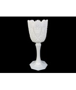 Kemple White Milk Glass Chalice, Yutec Pattern, Sawtooth Scalloped Rim G... - $40.14 CAD