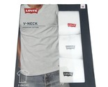 Levi’s Premium Soft Cotton V-Neck Shirt Mens Size Medium 3 Pack White NEW - £19.55 GBP