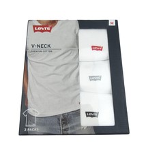 Levi’s Premium Soft Cotton V-Neck Shirt Mens Size Medium 3 Pack White NEW - £19.94 GBP