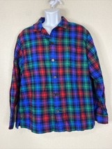 Lands End Men Size L Colorful Soft Woven Button Up Sleep Shirt Long Sleeve - £6.68 GBP