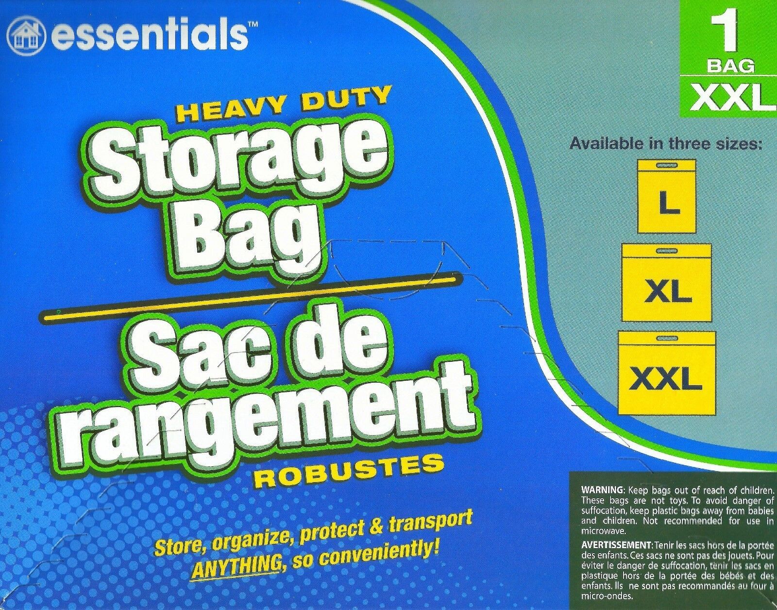 1 BiG BAG ZIPLOC XL 10 GALLON plastic 24x20 eXtra Large storage