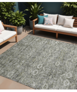 10&#39; X 14&#39; Cream and Tan Floral Washable Non Skid Indoor Outdoor Area Rug - $587.49