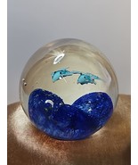 Art Glass - Dolphin Coral Reef Ocean Sea Aquarium Glass Orb 2.75 in Pape... - $47.61 CAD