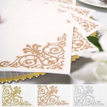 100 Pcs Paper Cocktail Napkins Metallic Fleur Design Party Events Home Supplies  - £38.11 GBP