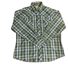 Wrangler Western Green Plaid Fashion Pearl Snap Shirt Men’s Size XL - £25.72 GBP