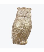 Resin Tabletop Gold Owl with White Brush large or small or set of 2 - $34.53+