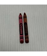 LOT OF 2 RARE CRAYOLA CRAYONS BRICK RED BINNEY &amp; SMITH RETIRED COLOR VTG - €8,50 EUR