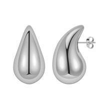FACOKO Sterling Silver Chunky Teardrop Hoop Earrings Hypoallergenic Silver - €10,62 EUR