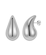 FACOKO Sterling Silver Chunky Teardrop Hoop Earrings Hypoallergenic Silver - $227.75 MXN FACOKO Sterling Silver Chunky Teardrop Hoop Earrings Hypoallergenic Silver - $227.75 MXN