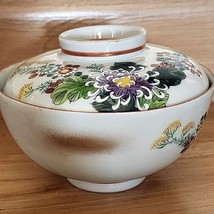 Vintage Signed Japanese Hand Painted Porcelain Lidded Rice Bowl Beautifu... - $327.42 MXN
