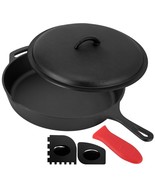 MegaChef 12 Inch Pre-Seasoned Cast Iron Skillet with Cast Iron Lid - $1,777.32 MXN