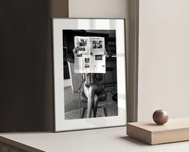 Nude Woman Reading News | Limited Edition Print | Large XL Art Print | The Daily - £19.18 GBP