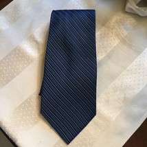 J. Ferrar Men Multi Blue Striped 100% Silk Tie - $6.86