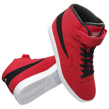 Nwt Fila Msrp $89.99 Authentic Men&#39;s Red Black Mid Plus Hi Top Sneakers Size 11 - £31.36 GBP