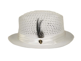 Men&#39;s BRUNO CAPELO Stingy Brim Fedora Braid Straw Hat Santa Cruz SC615 W... - $117.56 CAD