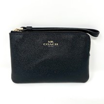 Coach Corner Zip Wristlet in Black Leather 58032 New With Tags - £68.53 GBP